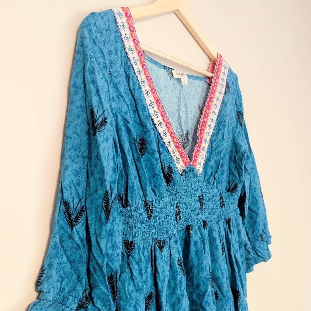 Umgee Colorful Smocked Patterned Dress - Picture 4 of 4